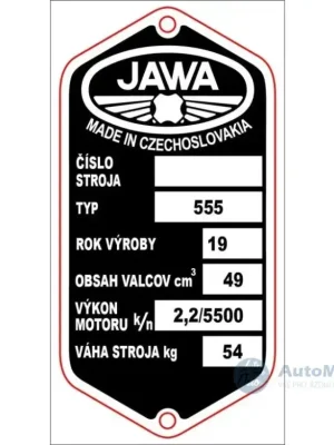 MM štítek typový s nýty Pionýr 555 Sezónní Sleva