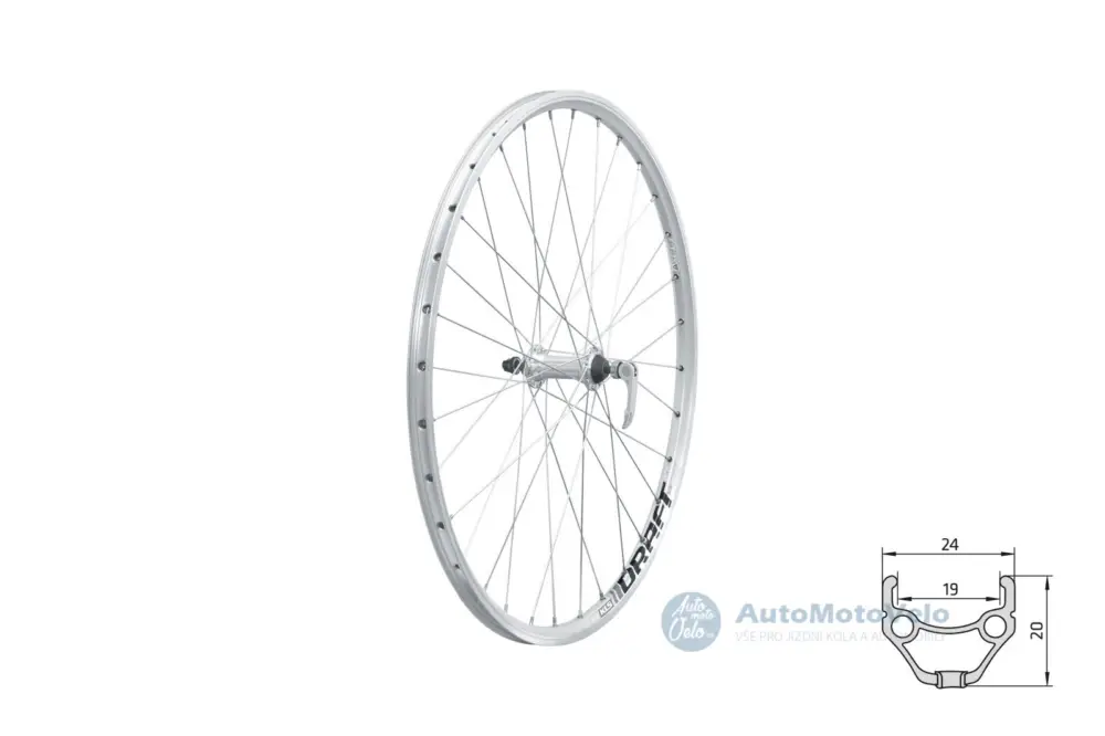 Zapletené kolo přední KLS DRAFT V-brake F, 26" - silver Ihned K Objednání