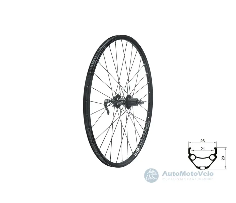 Zadní zapletené kolo KLS DRAFT DSC R 26" - Black Must-Have