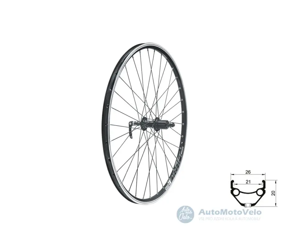 Cenově Výhodný Zadní zapletené kolo KLS DRAFT V-brake R 26" - Black