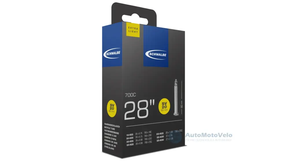 Koupit Online Duše Schwalbe Extra Light - 18/25-622 - SV20 - 80mm