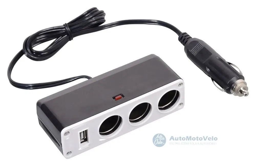 Cenový Hit Roztrojka 12/24V + USB 1000mA