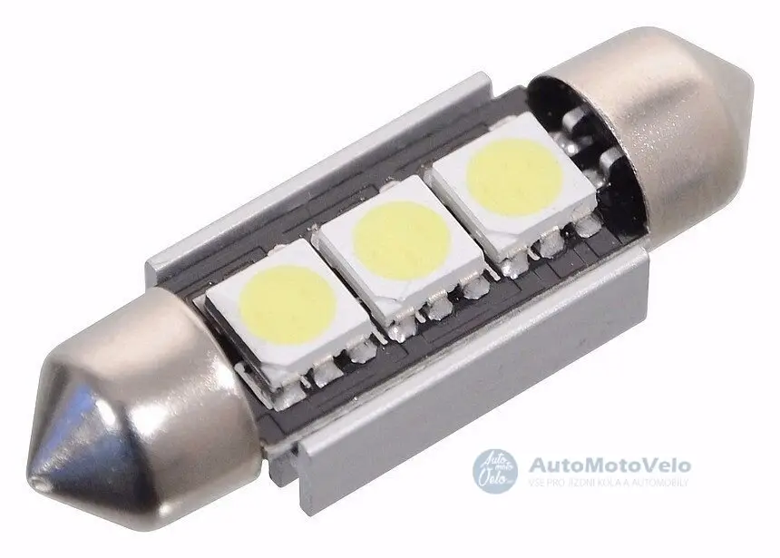 Žárovka 3 SMD LED 12V suf. SV8.5 38mm s rezistorem CAN-BUS bílá Oblíbený