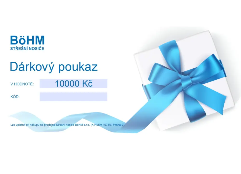 Značkový Dárkový poukaz v hodnotě 10000 Kč