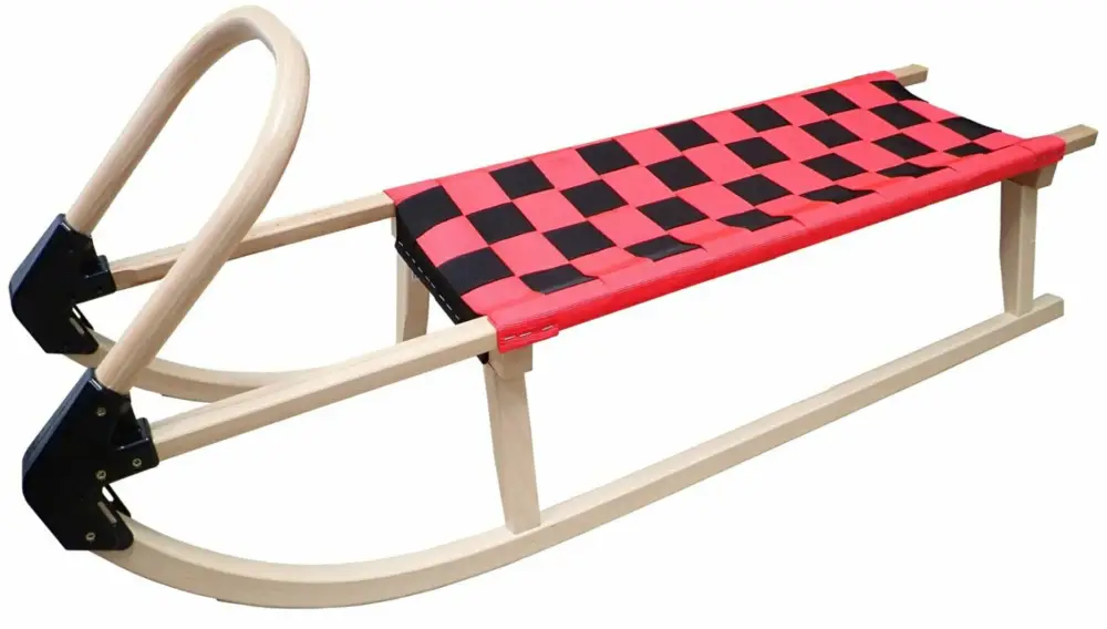 Dřevěné sáně 110cm A2041 - červené Expresní Doručení