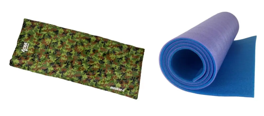 Festival set EASY.COM: spací pytel dekový + karimatka dvouvrstvá odlehčená Must-Have