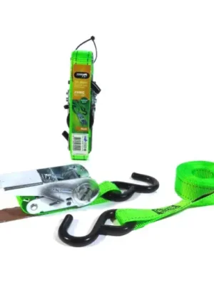 Popruh JUMBO s ráčnou a "S" háky 1 x 400cm / 450kg / fluo green Expresní Doručení