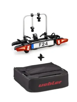 Aktuální Nosič kol na tažné zařízení UEBLER F24 pro 2 jízdní kola, skládací + přepravní taška