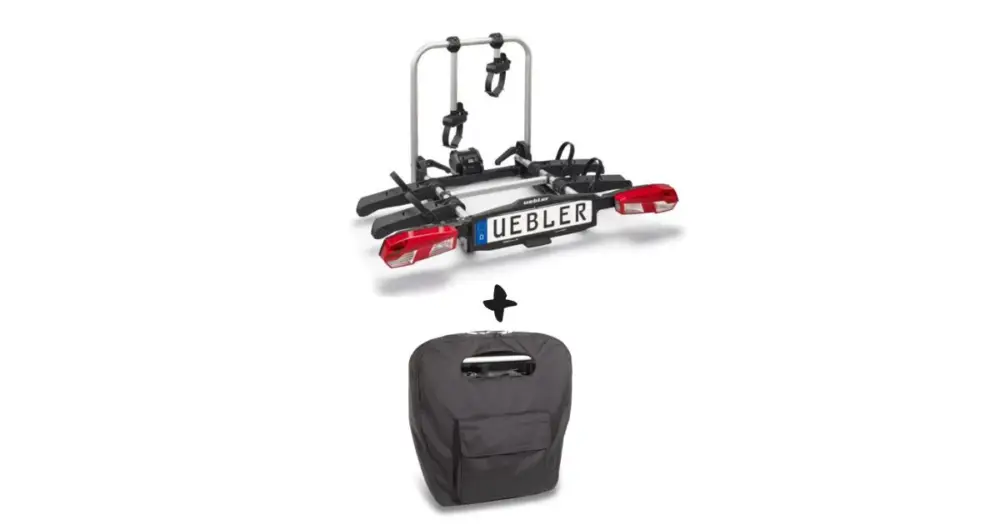 Nosič kol na tažné zařízení UEBLER H21 Z pro 2 jízdní kola, 90° výklop + transportní taška Novinka