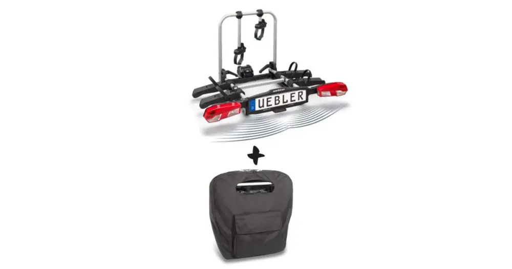 Vysoce Kvalitní Nosič kol na tažné zařízení UEBLER H21 Z-DC pro 2 kola, 90° výklop, park. senzory + taška