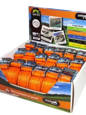 Sada popruhů JUMBO - Display 18 x T200100 ( 2,5 x 100 cm) orange Hit Sezóny