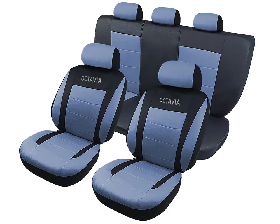 Zlevněný Autopotahy ELEGANCE OCTAVIA černá/modrá