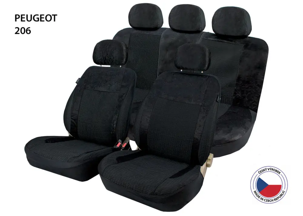 Časově Omezené Autopotahy Perfetto AL Peugeot 206 černá