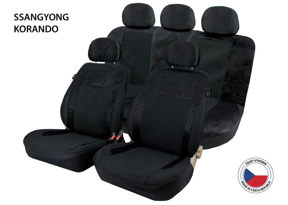 Autopotahy Perfetto AL SSangYong Korando černá Sezónní Sleva