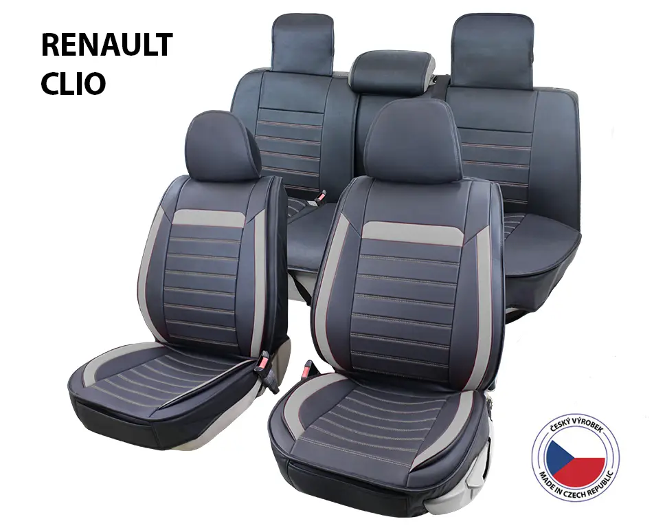 Novinka Autopotahy Perfetto DL Renault Clio černá/šedá