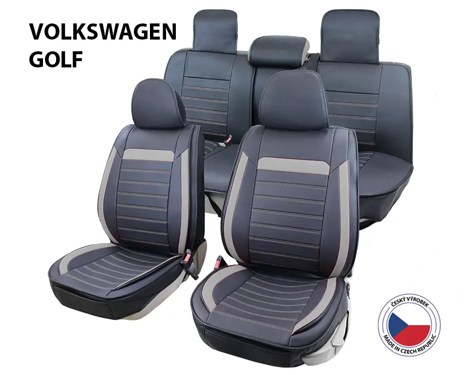 Levný Autopotahy Perfetto DL Volkswagen Golf černá/šedá