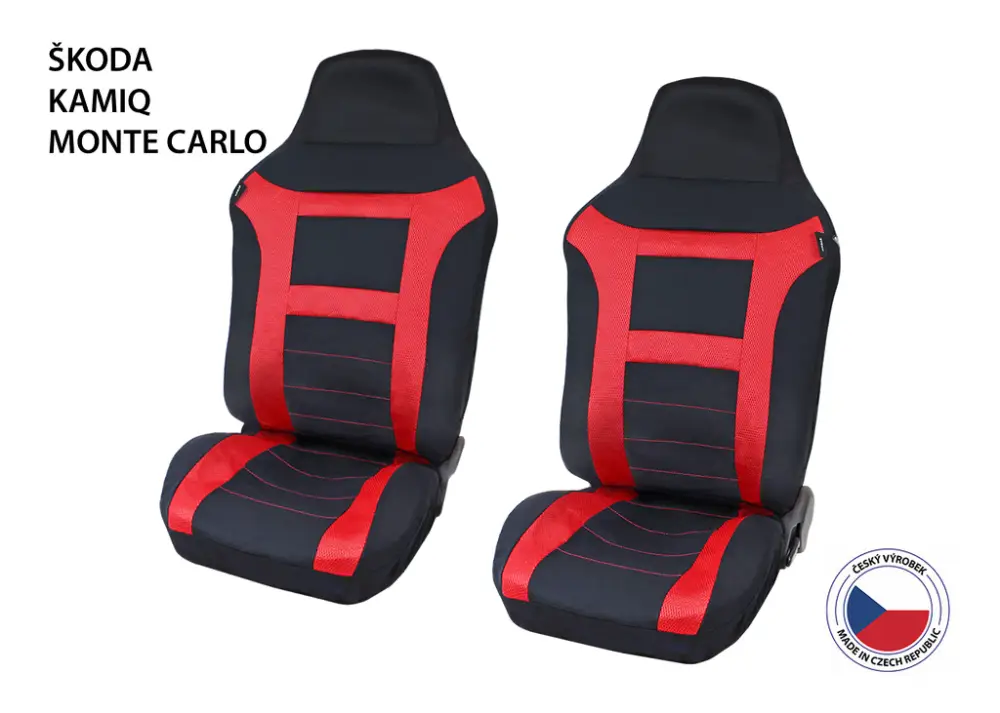 Autopotahy Perfetto EL Škoda Kamiq Monte Carlo červená 2 ks Sleva