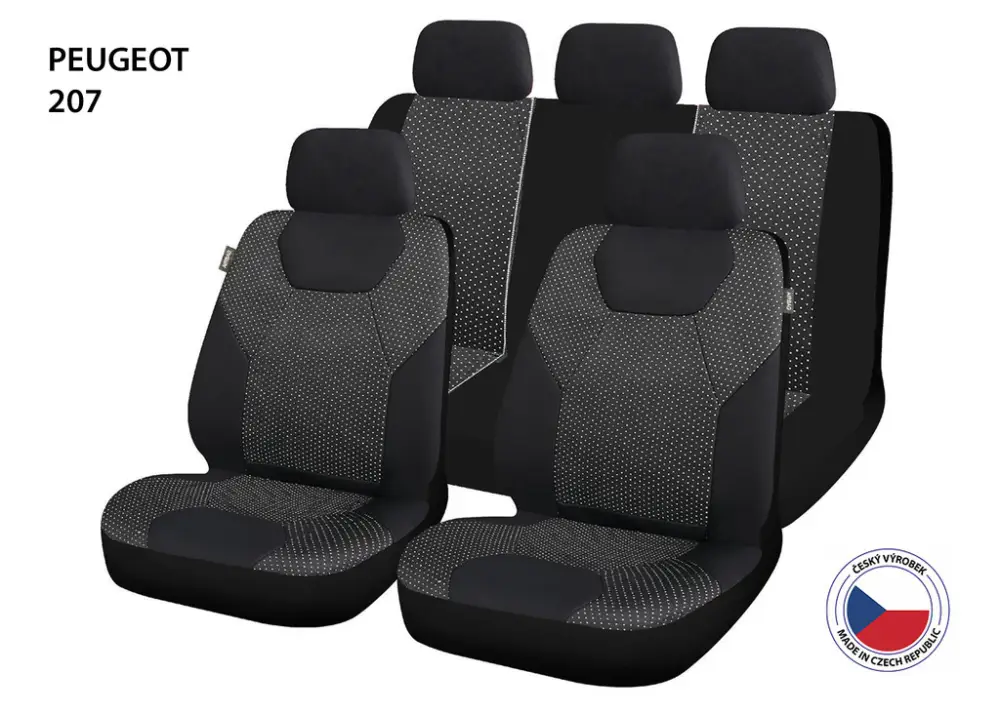Nová Kolekce Autopotahy Perfetto GL Peugeot 207 černá/šedá