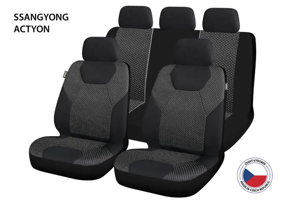 Autopotahy Perfetto GL SSangYong Actyon černá/šedá Víkendová Akce