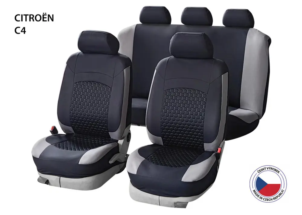Autopotahy Perfetto HL Citroën C4 černá/šedá Zlevněný