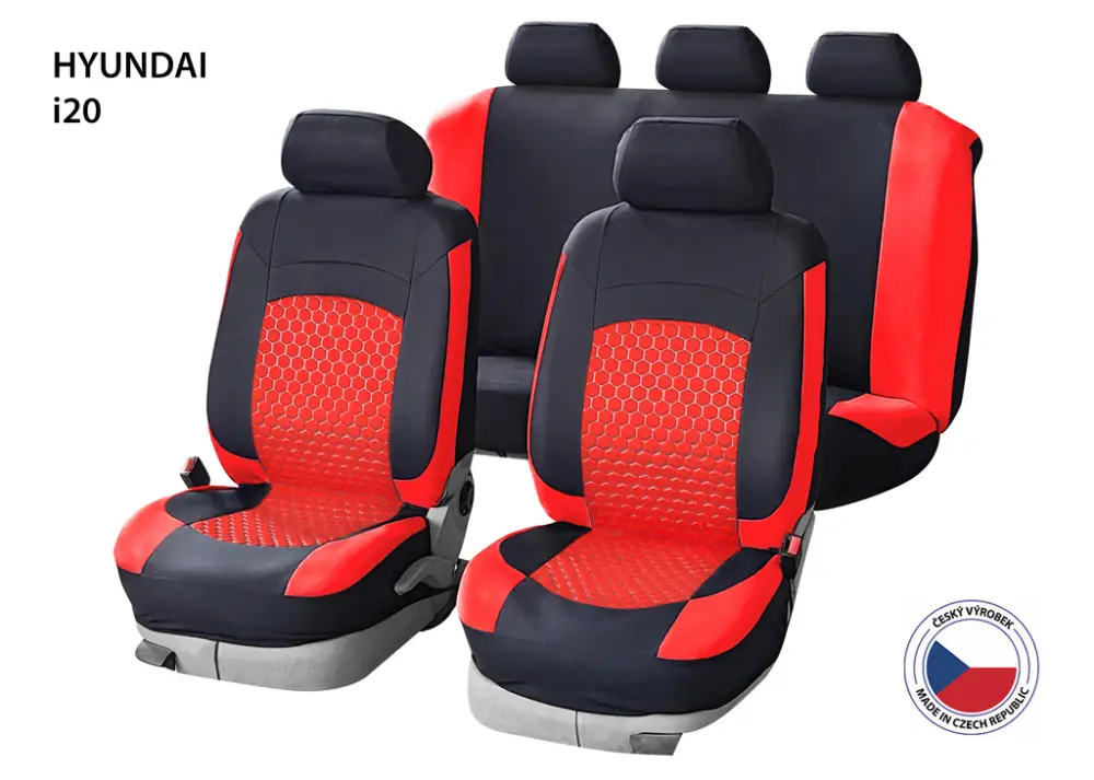 Autopotahy Perfetto HL Hyundai i20 černá/červená Akce