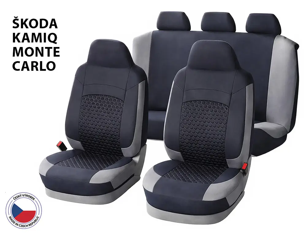 Horká Nabídka Autopotahy Perfetto HLH Škoda Kamiq Monte Carlo černá/šedá