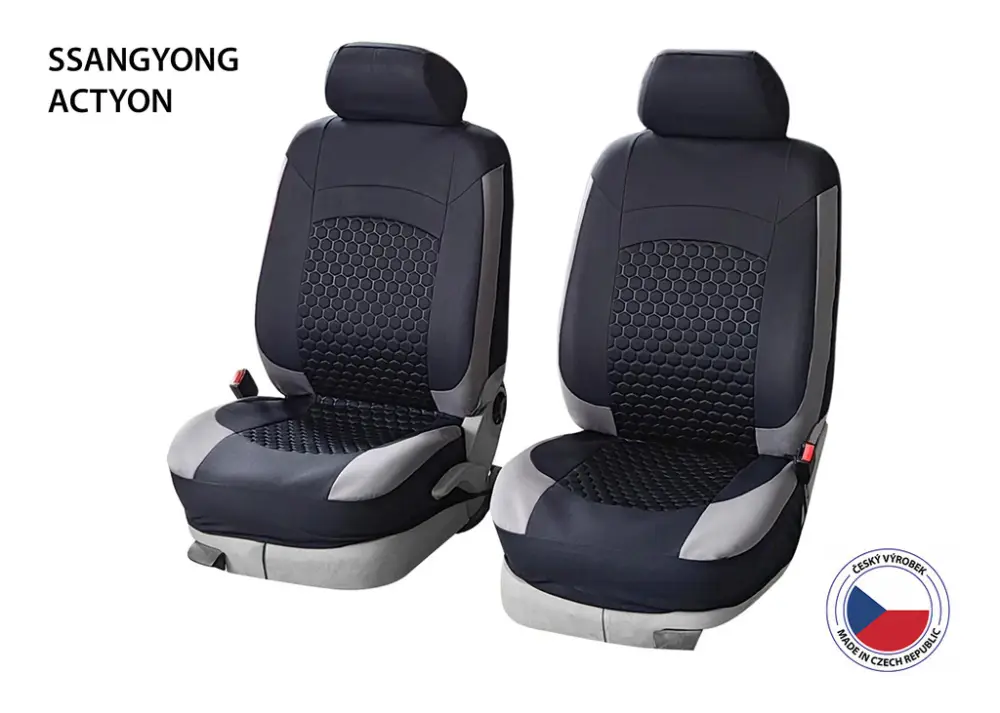 Autopotahy Perfetto OL SSangYong Actyon černá/šedá 2M Kup Teď