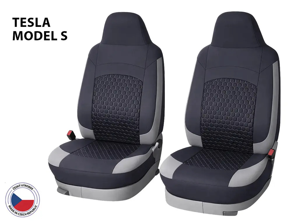Top Prodej Autopotahy Perfetto OLH Tesla Model S černá / šedá 2ks