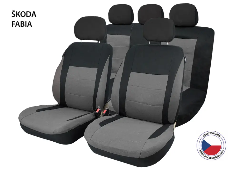 Akce Autopotahy Perfetto SL Škoda Fabia černá/šedá