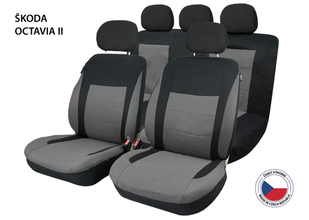 Autopotahy Perfetto SL Škoda Octavia II černá/šedá Sezónní Sleva