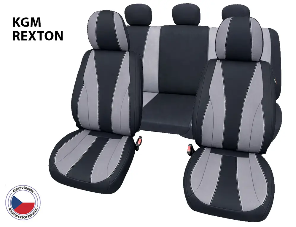 Autopotahy Perfetto TM KGM Rexton černá/šedá Oblíbený