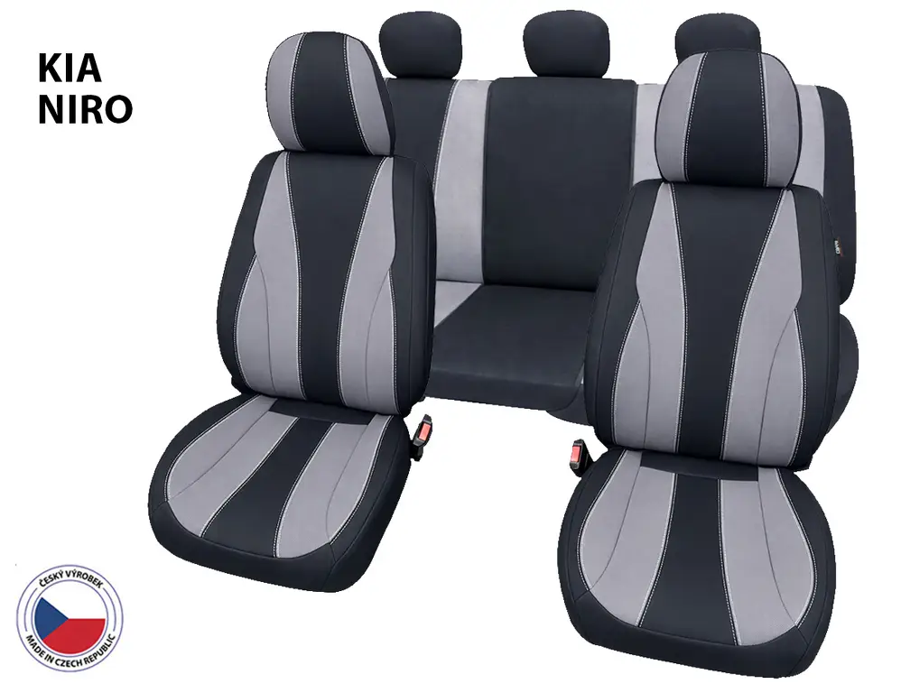 Bezpečná Platba Autopotahy Perfetto TM Kia Niro černá/šedá