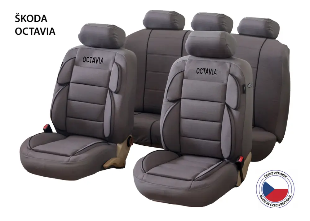 Autopotahy Perfetto YL Luxury Škoda Octavia šedá Rychlé Dodání