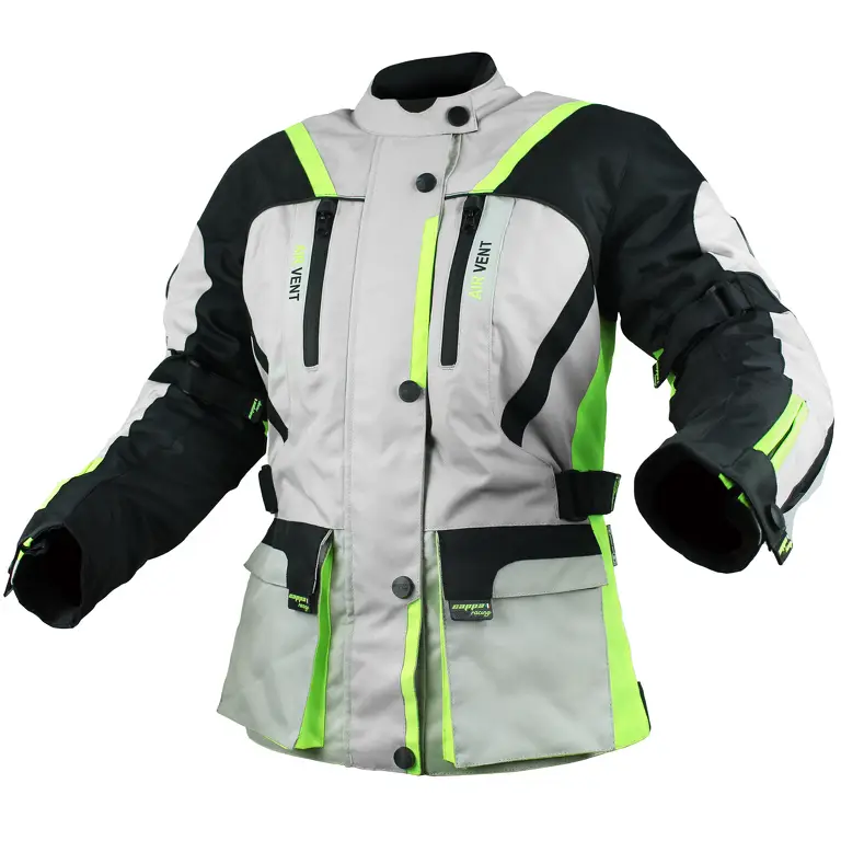 Vrácení Zdarma Bunda moto dámská MELBOURNE textilní šedá/fluo/černá