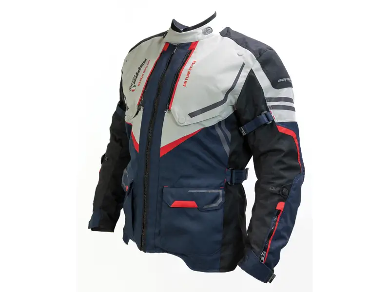 Bunda moto pánská ENZO textilní modrá / červená Top Prodej