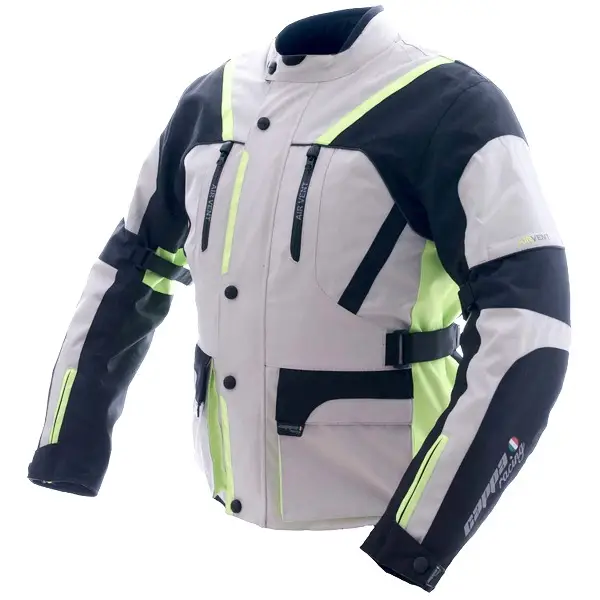 Bunda moto pánská MELBOURNE textilní šedá/fluo/černá Autentický