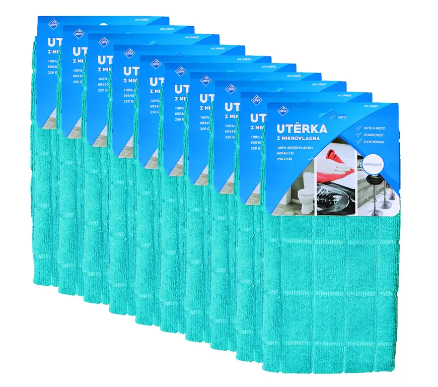 Utěrka z mikrovlákna Super 60×40 cm 10ks Vysoce Kvalitní